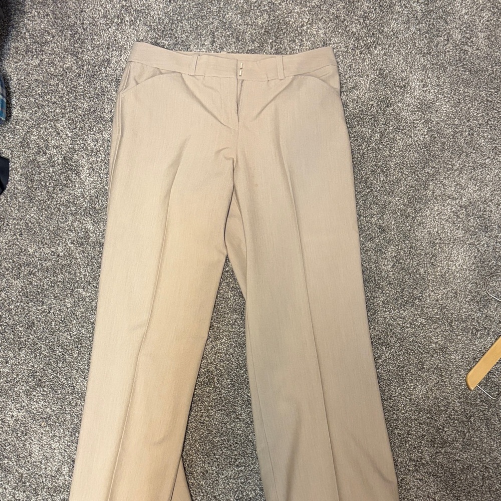 Beige Wide-Leg Trousers